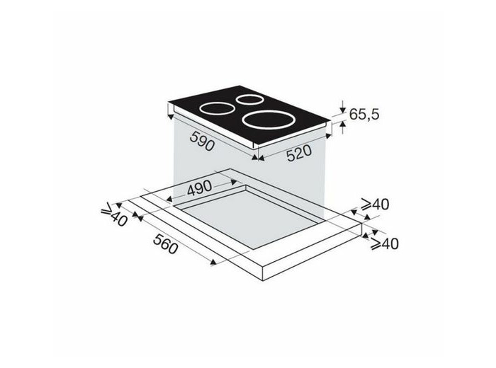 Table De Cuisson À Induction 60cm 3 Feux REF BPI6360B