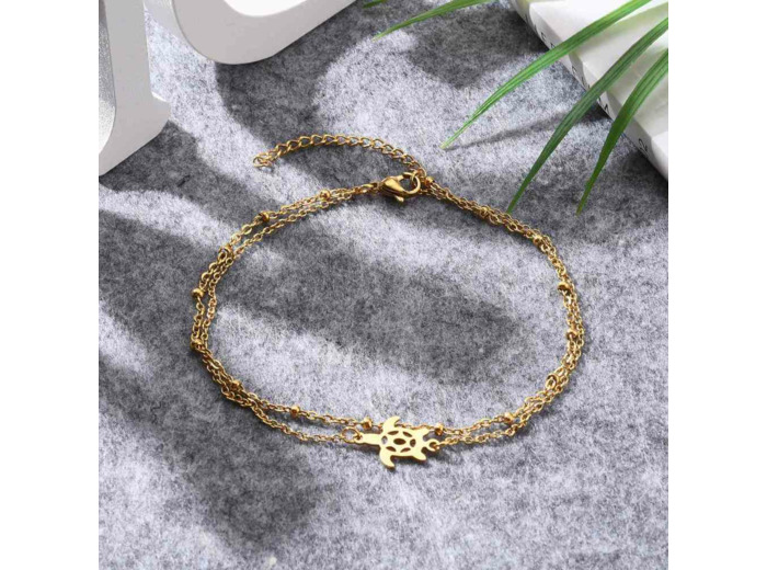 Chaîne de cheville double rang tortue