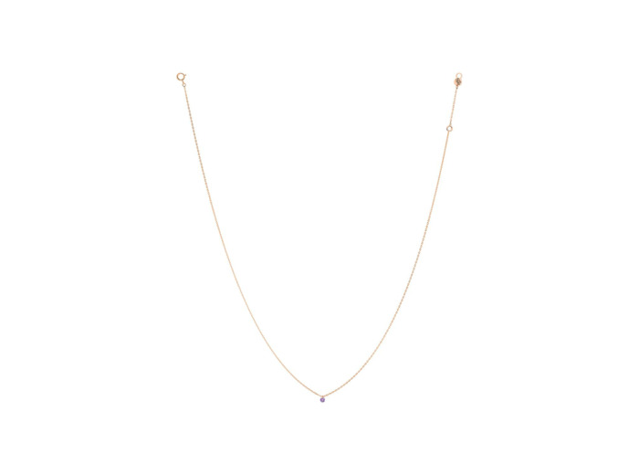 Collier La Brune & La Blonde Confetti en or rose et améthyste rond de 0.13ct