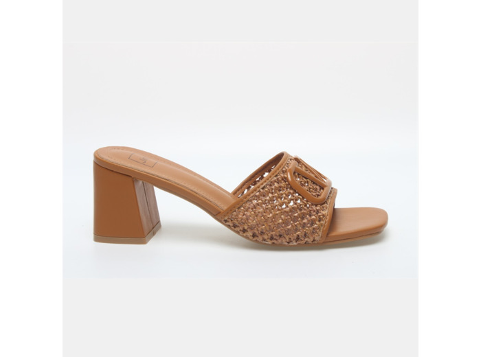 Mule talon decrochee femme camel