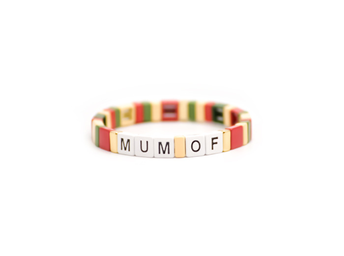 Bracelet Simone à Bordeaux Mum en métal émaillé multicolore