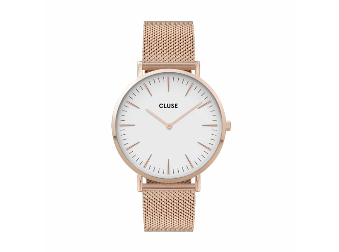 Montre Cluse Boho Chic Mesh, Rose Gold, White/Rose Gold