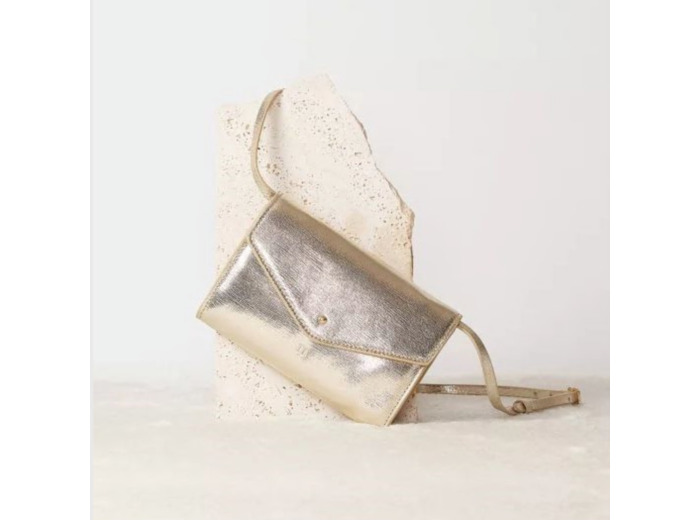 Sac Pochette Dalida Doré en cuir