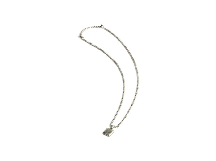Collier Gemini Classics en acier et larvikite