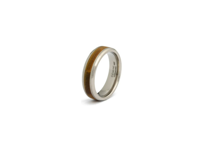 Bague Gemini Classics en titane et œil de tigre