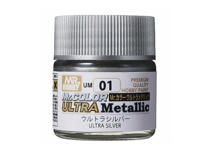 GUNZE UM-01 PEINTURE MR. COLOR ULTRA METALLIC COLORS II (10 ML) ULTRA SILVER