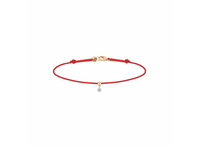 Bracelet La Brune & La Blonde BB rouge en or rose et diamant de 0.07ct
