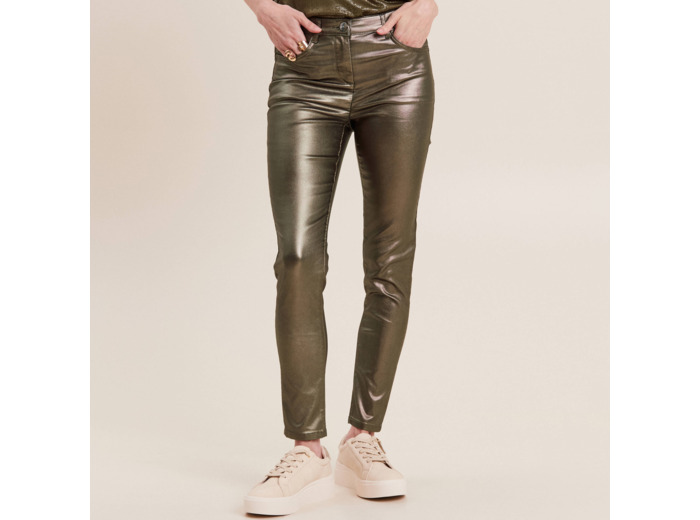 Pantalon ajusté enduit 7/8ème