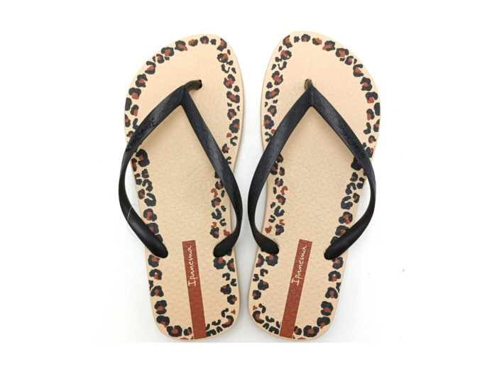 Tong femme beige black brown