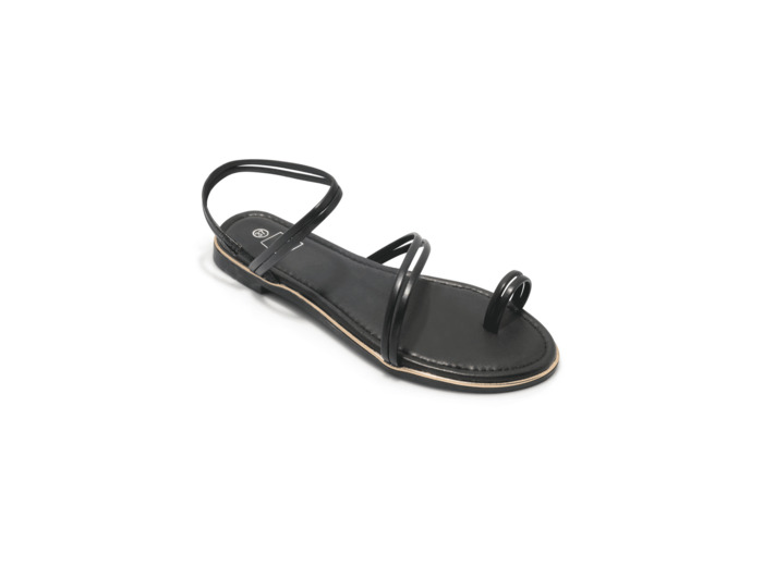 Sandale plate femme noir