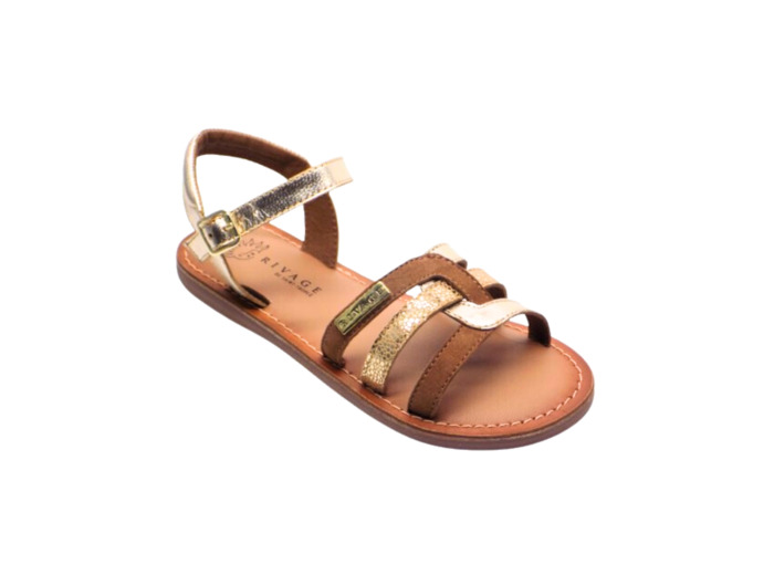 Sandale ouverte junior fille camel or