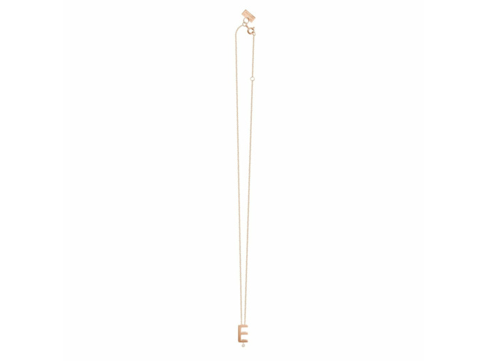 Collier Vanrycke Abécédaire lettre E en or rose et 1 diamant