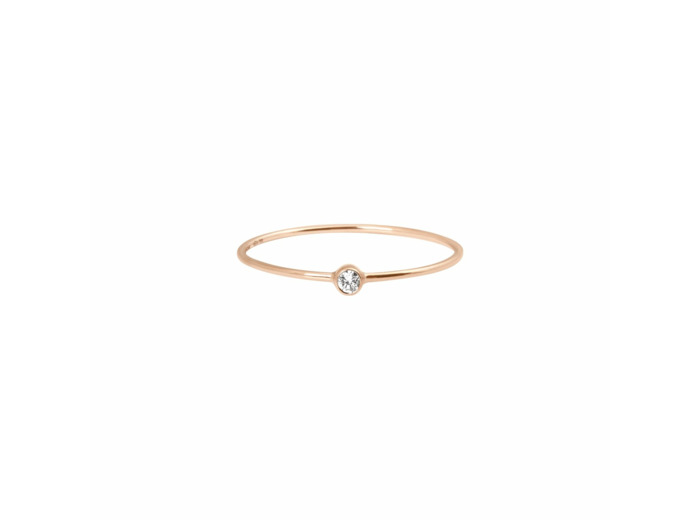 Bague Vanrycke One en or rose et 1 diamant