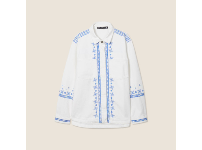 Surchemise brodée en jean