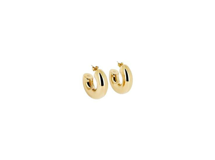 Boucles d'oreilles créoles ZAG Chantal en acier doré