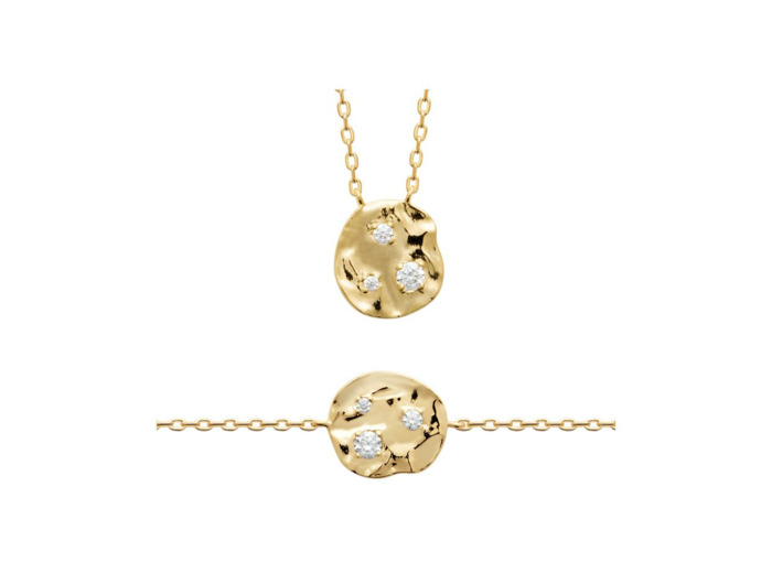 Collier en plaqué or et oxydes de zirconium