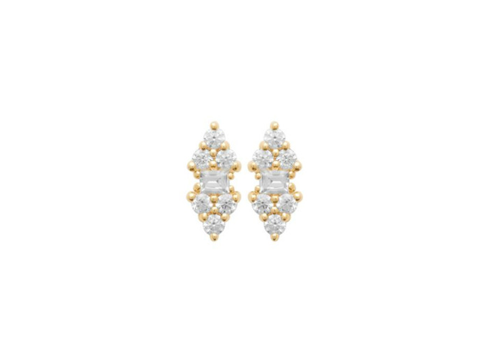 Boucles d'oreilles en plaqué or et oxydes de zirconium