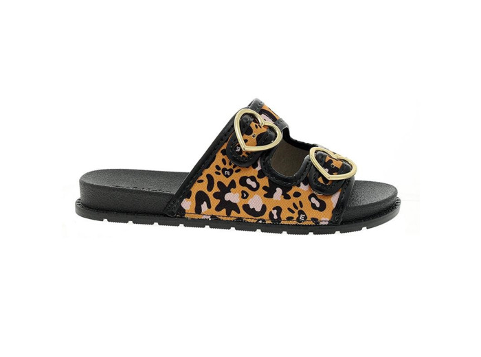 Mule plate junior fille leopard