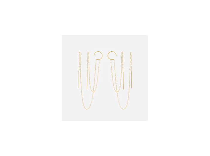 Boucles d'oreilles ZAG en acier doré