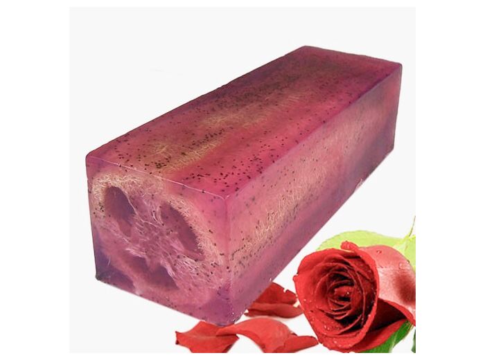 Savon loofah Rose