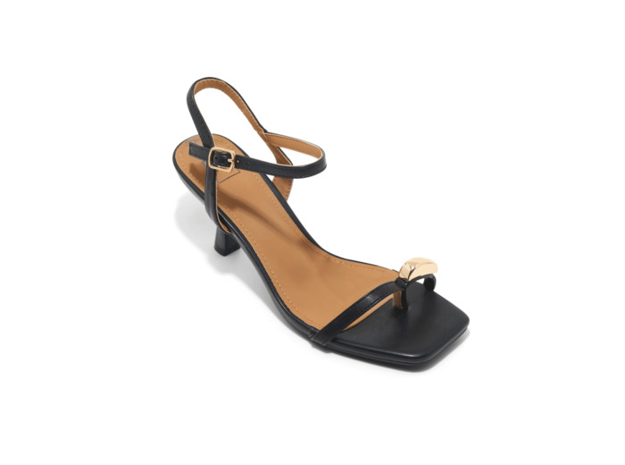 Sandale talon decrochee femme noir