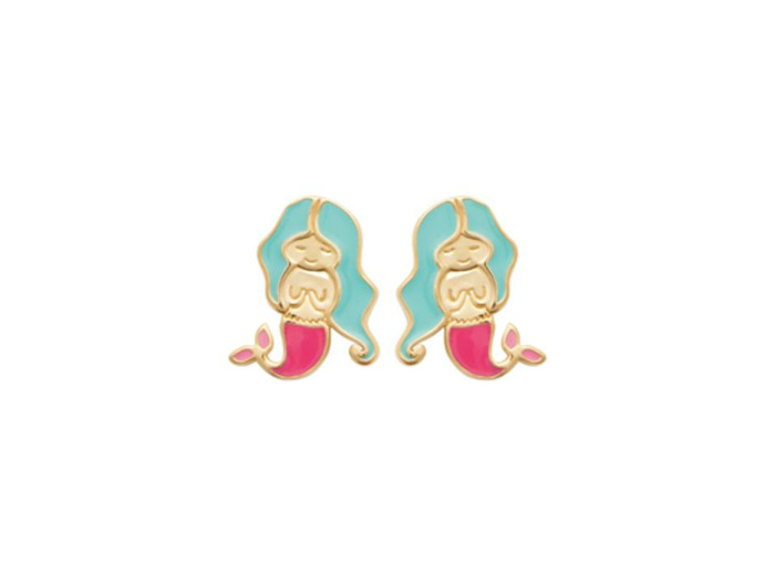 Boucles d'oreilles en plaqué or et laque