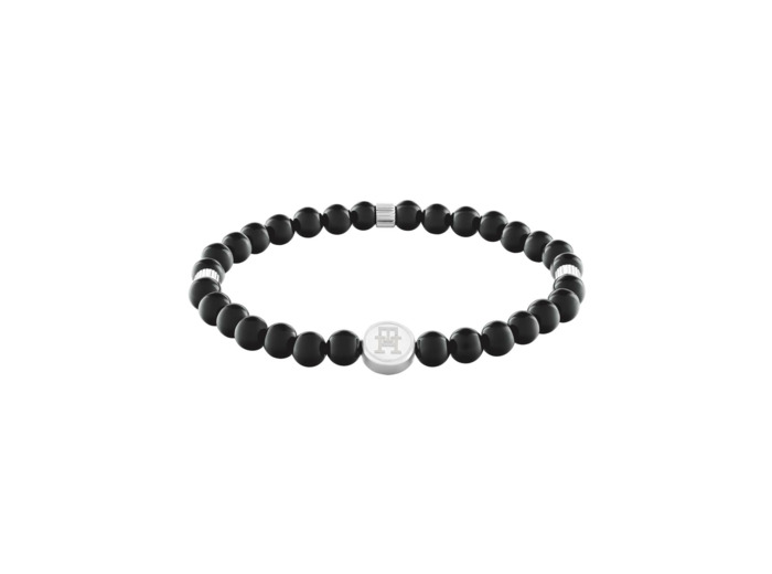 Bracelet Tommy Hilfiger en acier et onyx noir