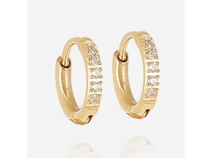 Boucles d'oreilles ZAG en acier et oxydes de zirconium