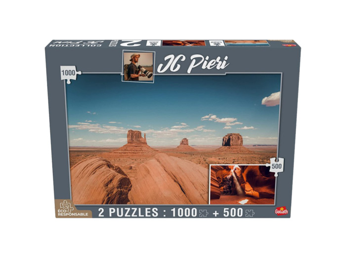 Puzzle JC PIERI - Monument Valley 1000 Pcs & Antelope Canyon 500 Pcs