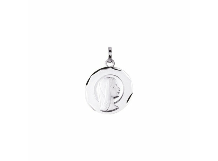 Médaille Vierge en or blanc