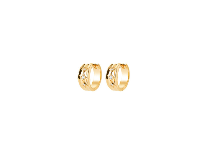 Boucles d'oreilles créoles en plaqué or et oxyde de zirconium