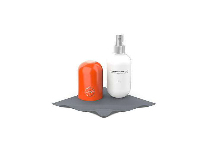 Kit de nettoyage pour écran avec spray + chiffon en microfibres