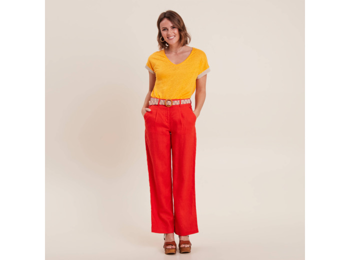 Pantalon large ceinturé