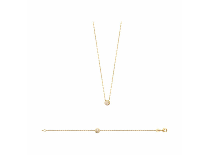 Collier en plaqué or et oxydes de zirconium, 45cm
