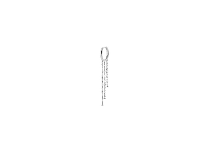 Boucles d'oreilles créoles en argent rhodié