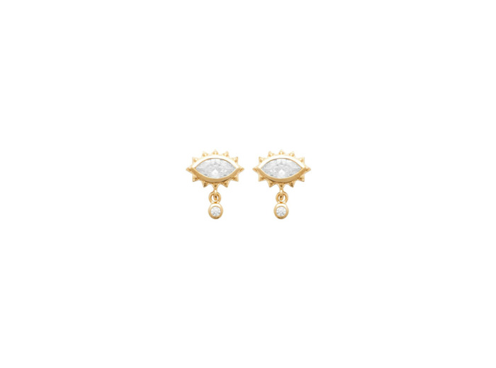 Boucles d'oreilles en plaqué or et oxydes de zirconium
