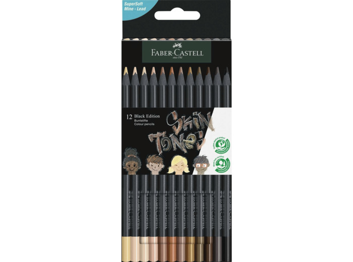 Crayons de couleur Black Edition Skin Tones Faber Castell