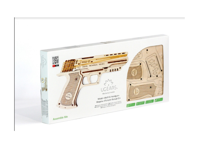 Pistolet Wolf-01 – Puzzle 3D en bois