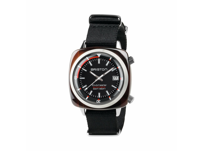 Montre Briston Clubmaster Diver HMS Date Acier et Acétate