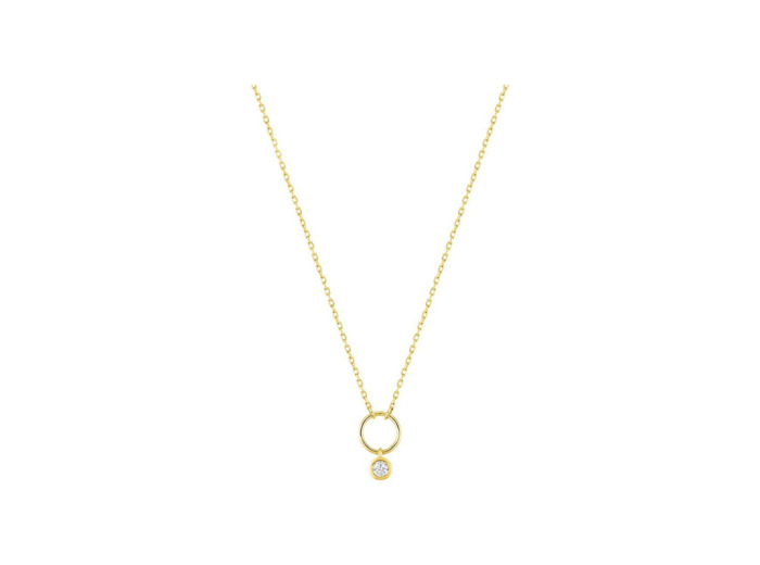 Collier en or jaune et diamant serti clos