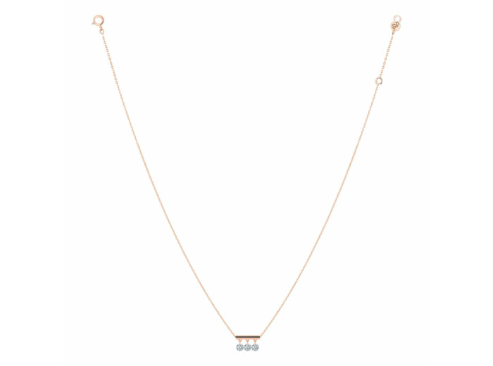 Collier La Brune & La Blonde PAMPILLES en or rose et diamants de 0.30ct