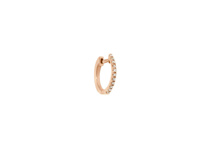 Mono boucle d'oreille créole Vanrycke Officiel S en or rose et diamants