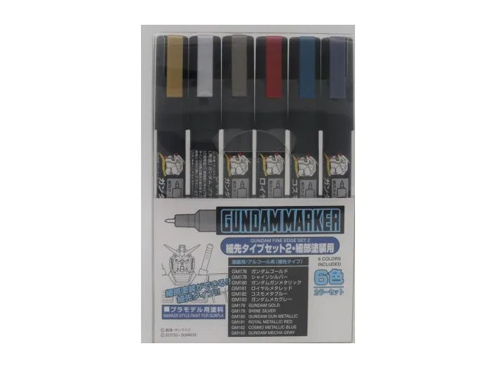 GUNZE MR. HOBBY AMS-126 GUNDAM MARKER FINE EDGE SET 2