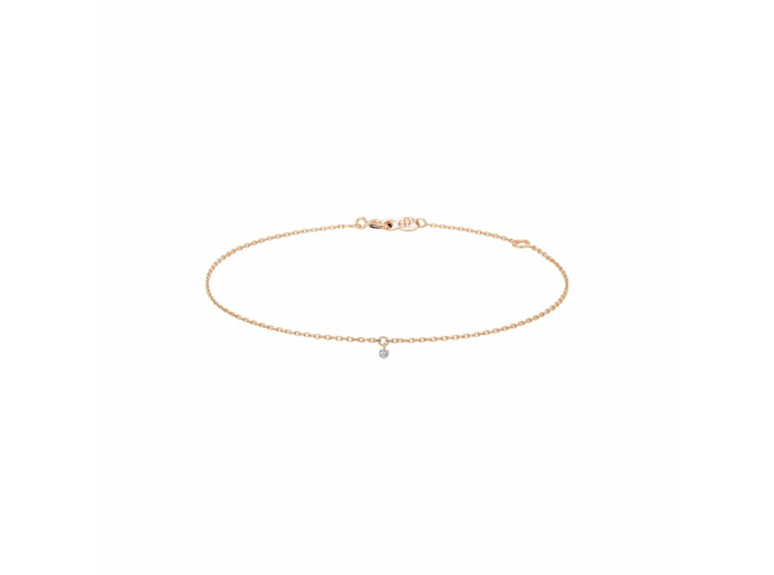 Bracelet La Brune & La Blonde 360° en or rose et diamant de 0.07ct