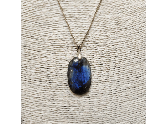 Pendentif labradorite madagascar bleue