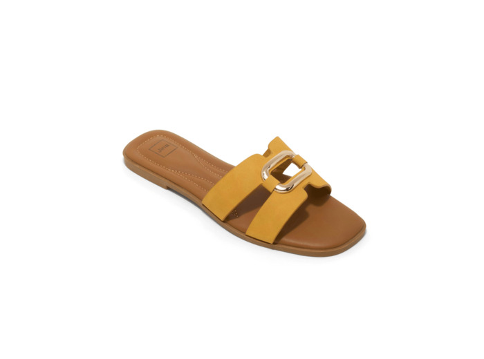 Mule plate femme ocre