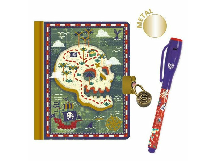 Carnet Secret de pirate et son stylo magique  - DJECO - DD03653