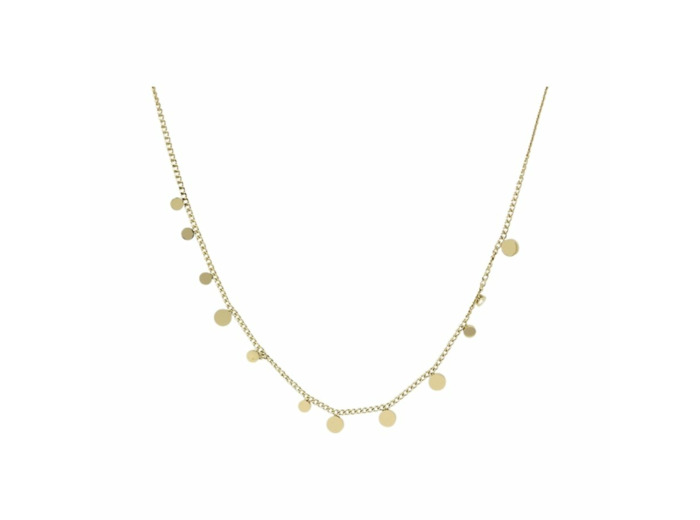 Collier Zag mini Confettis en acier doré