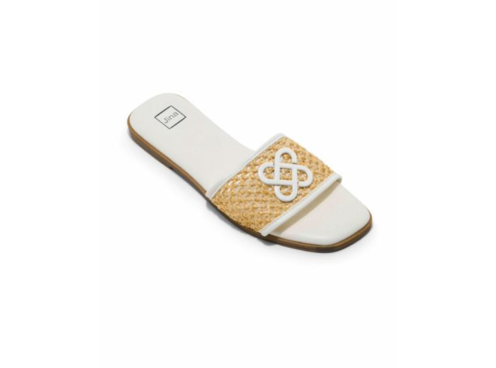 Mule plate femme beige