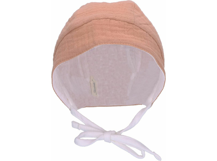 Chapeau béguin rose thé réversible en coton bio - Sterntaler - 1402344